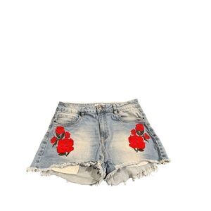 Urban Heritage high rise red roses embroidered shorts Jeans size 9